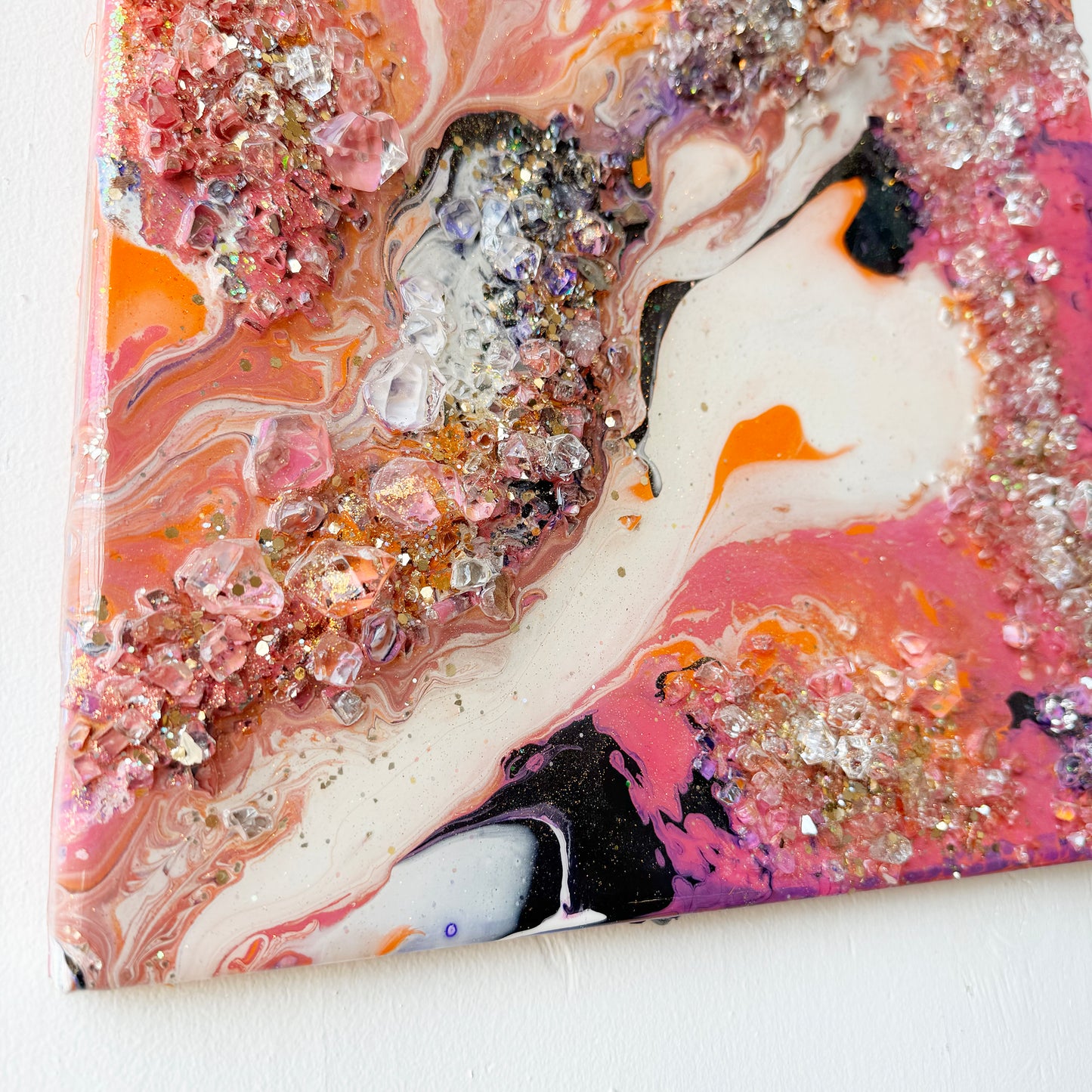 Mermaid Crossing - Acrylic & Glitter Original Wall Art - 16x20