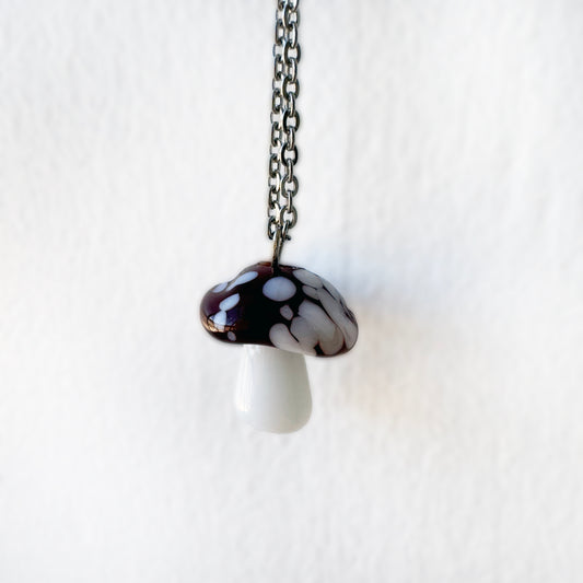 Amanita Mushroom - Glass Pendant Necklace