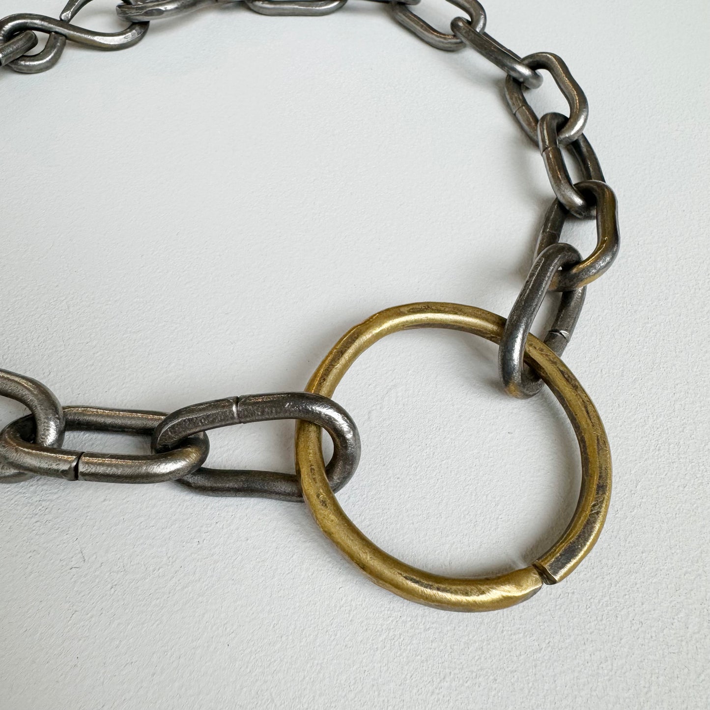 Big-O Necklace #1 - Mild Steel & Brass