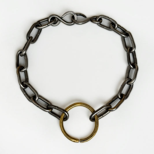 Big-O Necklace #1 - Mild Steel & Brass