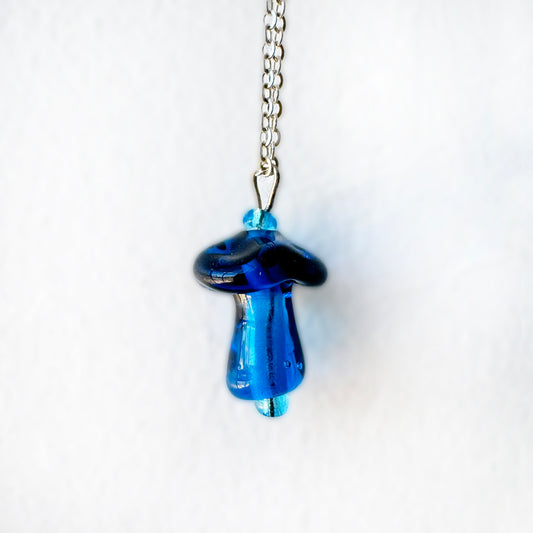 Electric Mushroom - Glass Pendant Necklace