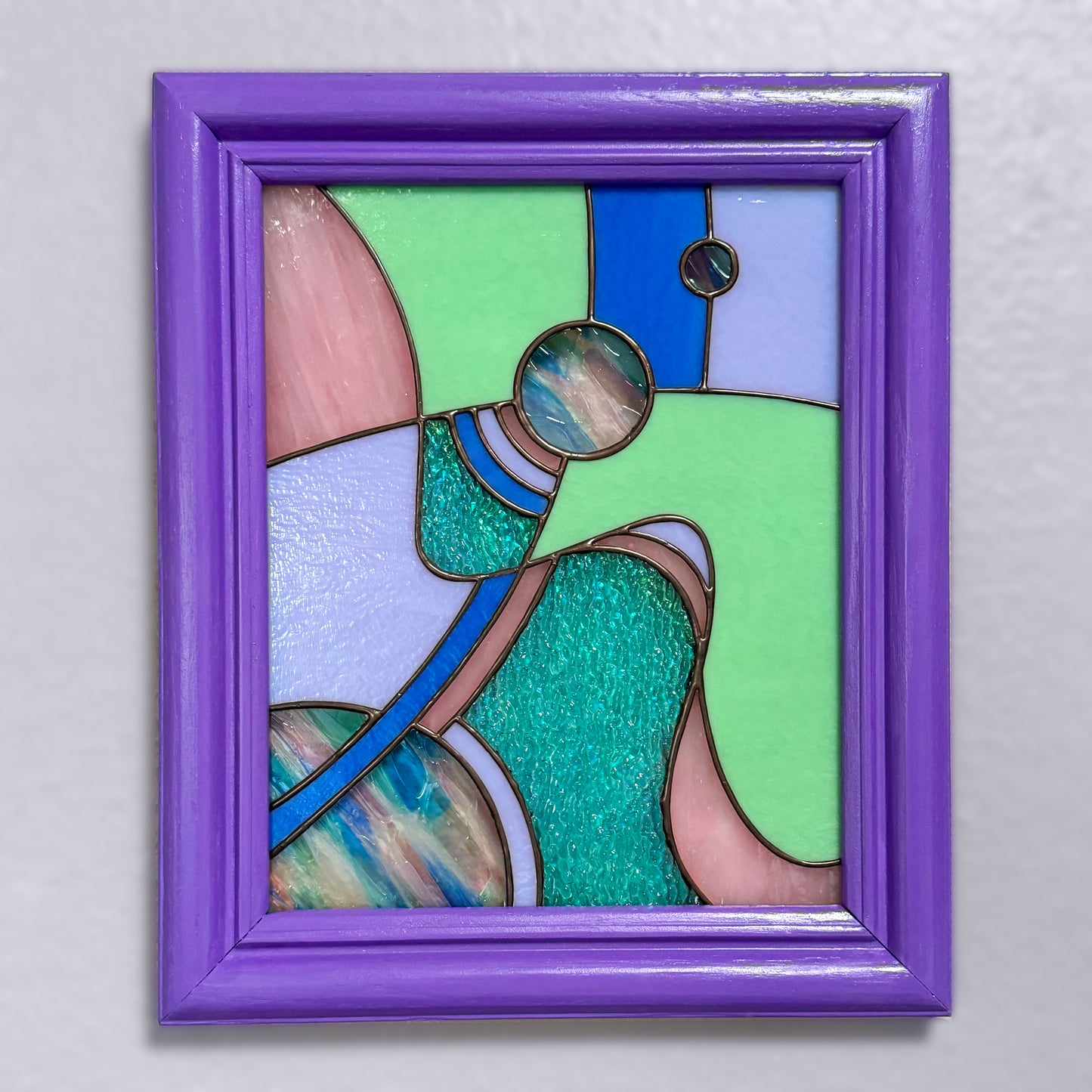 Good Vibes Wall Hanging - Framed Stained Glass Panel