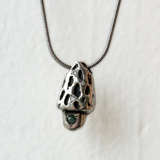 Mini Morel Necklace - Sterling Silver