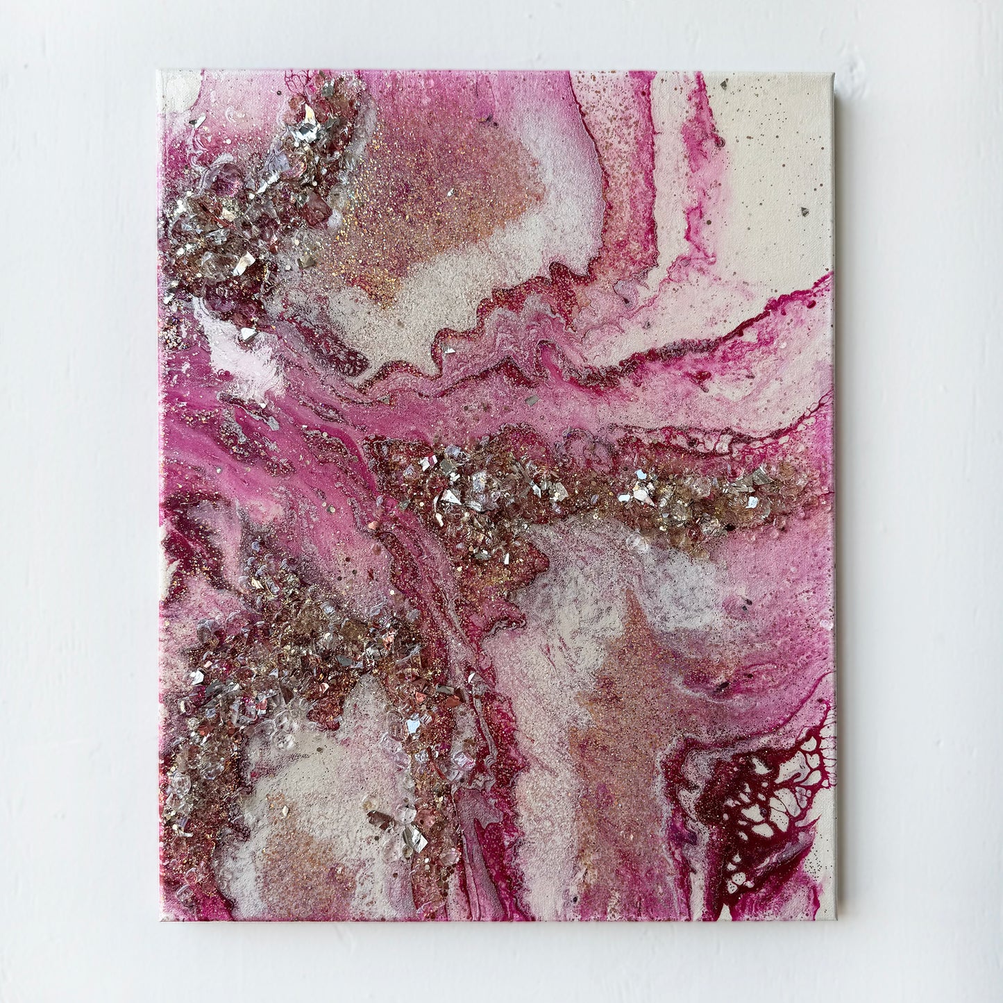 Pretty In Pink - Acrylic & Glitter Original Wall Art - 16x20